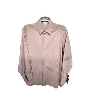 Giorgio Armani Le Collezioni Dress Shirt 16 41R Mauve 100% Cotton Italy
